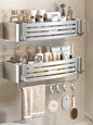 1-3 Floors Wall Mounted No Drill Bathroom Shelf Shower Shelf Makeup Organizer Shelf Shampoo Stand Bathroom Accessories