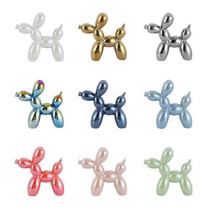 11cm Mini Ceramic Balloon Dog Abstract Ornament Creative Sculpture Study Room Statue Home Office Accessories Festival Decoration