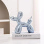 11cm Mini Ceramic Balloon Dog Abstract Ornament Creative Sculpture Study Room Statue Home Office Accessories Festival Decoration