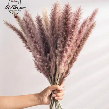 15pcs Pampas Grass Dried Flowers Bouquet Boho Home Vase Decoration Natural Phragmites Pampa Artifical Flower Wedding Party Decor