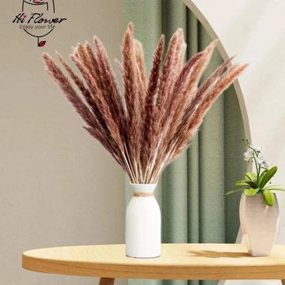 15pcs Pampas Grass Dried Flowers Bouquet Boho Home Vase Decoration Natural Phragmites Pampa Artifical Flower Wedding Party Decor