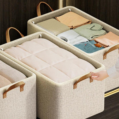 1PC Foldable Steel Frame Storage Box With Handle Non-Woven Saving Space Box Travel Storage Home Clothes Pants Organizers Box