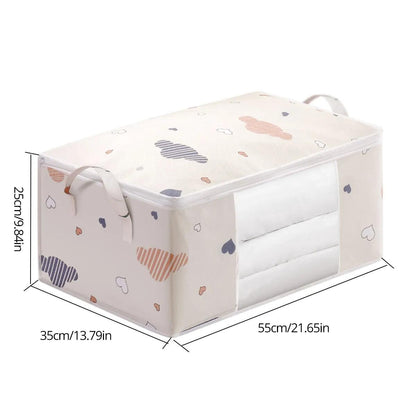 1pc Blue/White Quilt Clothes Storage Bag Moisture Dust Proof Proof Organizer Big Capacity Duvet Blanket Sorting Bags