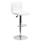 2023 New Modern Gray Vinyl Adjustable Bar Stool with Back, Counter Height Swivel Stool