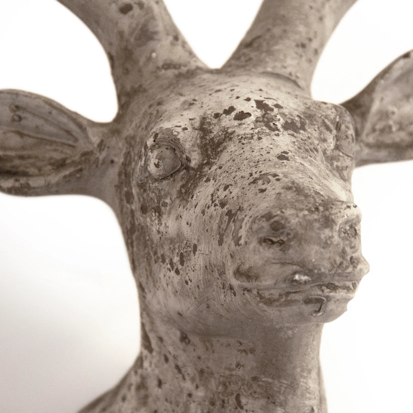 Rustic Deer Head Wall Décor - Handcrafted Terracotta Mount