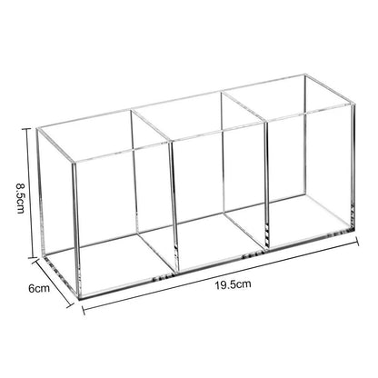 3 Holes Transparent Cosmetic Makeup Acrylic Makeup Brush Tool Storage Box Case Make-up Brush Holder Table Organizer Makeup Tool