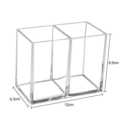 3 Holes Transparent Cosmetic Makeup Acrylic Makeup Brush Tool Storage Box Case Make-up Brush Holder Table Organizer Makeup Tool