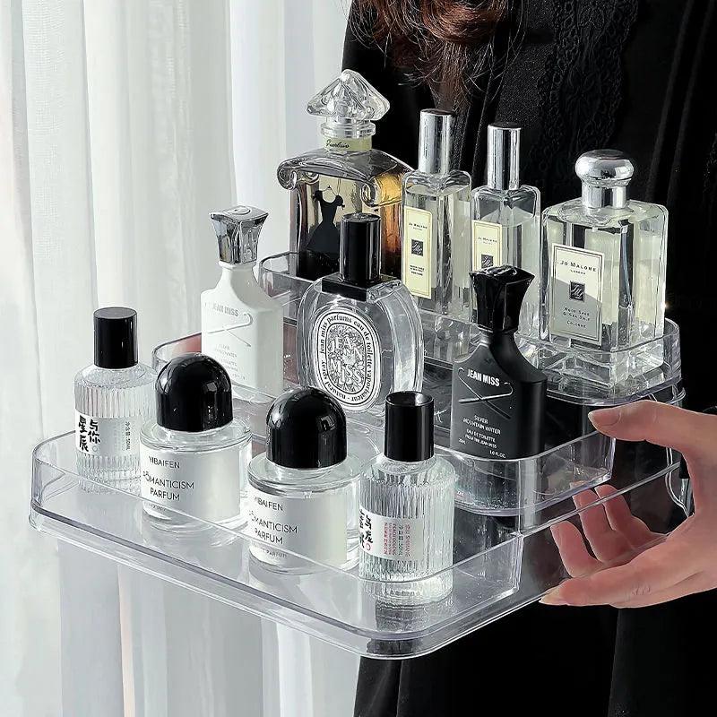 3 Tier Desktop Perfume Shelf Acrylic Cosmetic Organizer Perfume Storage Rack Doll Display Stand Kitchen Seasoning Organizer