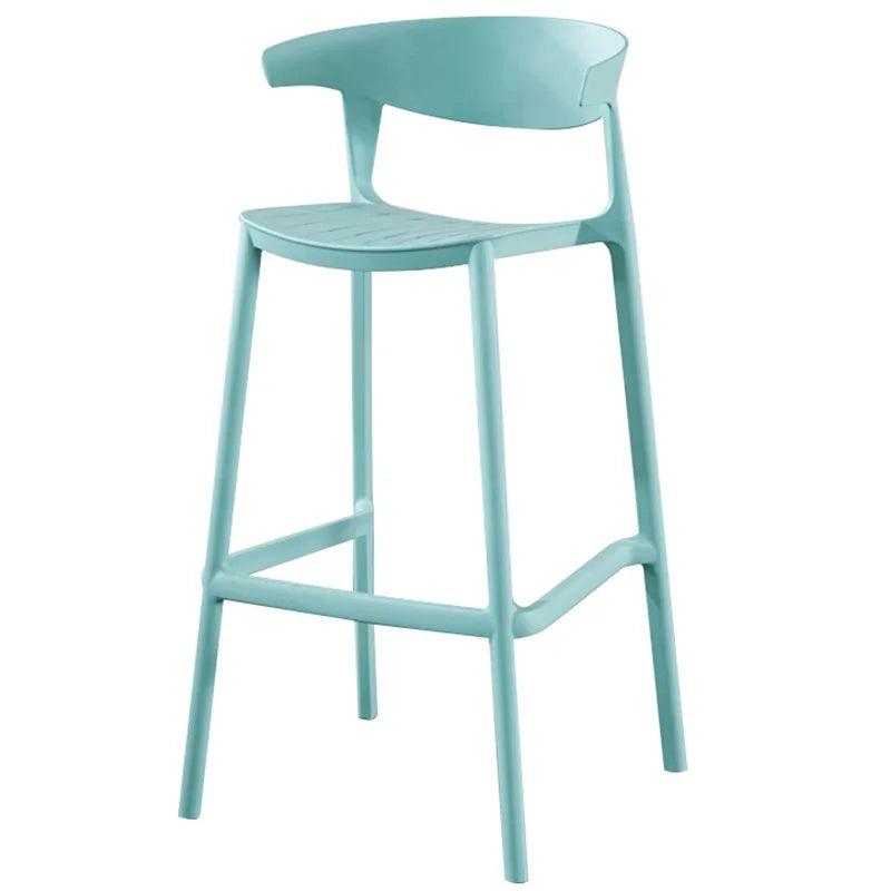 326Outdoor stool simple home backrest high chair Modern coffee shop milk tea shop plastic bar chair stackable bar chair