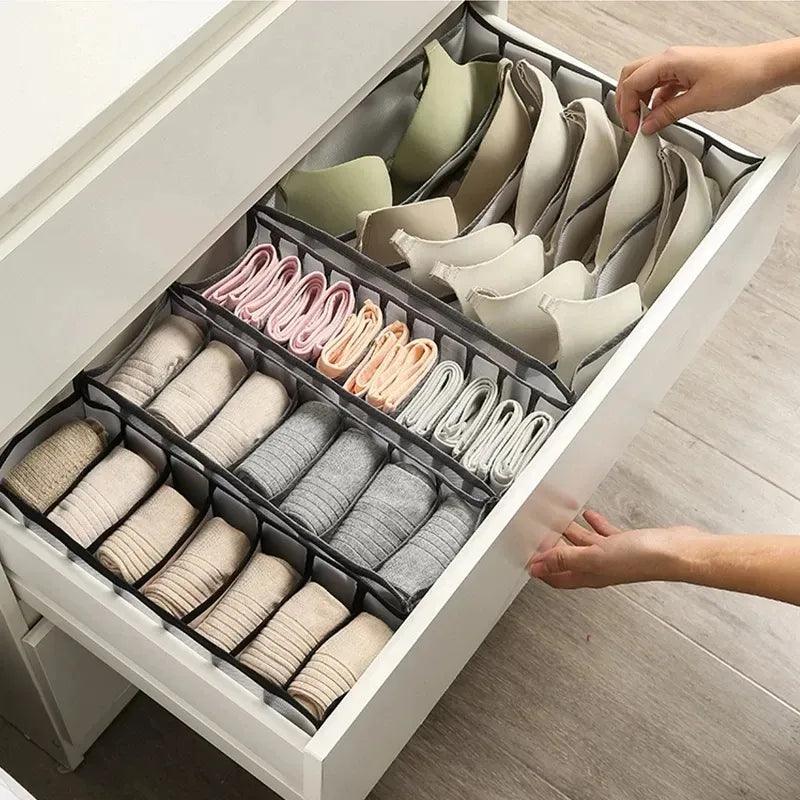 3pcs Underwear Storage Box, Folding Closet Organizer Bra Sock Panty Underwear Organizer, for Dormitory Bedroom Drawer Divider 5.