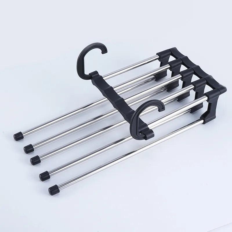 5 In 1 Magic Trousers Rack Closet Storage Organizer Multi-layer Pants Rack Folding Clothing Hanger Wardrobe Storage Organization