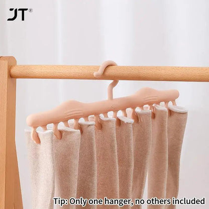 6 Clips Hats Socks Organizer Rack Hanging Peaked Cap Scarf Storage Rack Hanger Multifunctional Closet Wardrobe Storage Holder