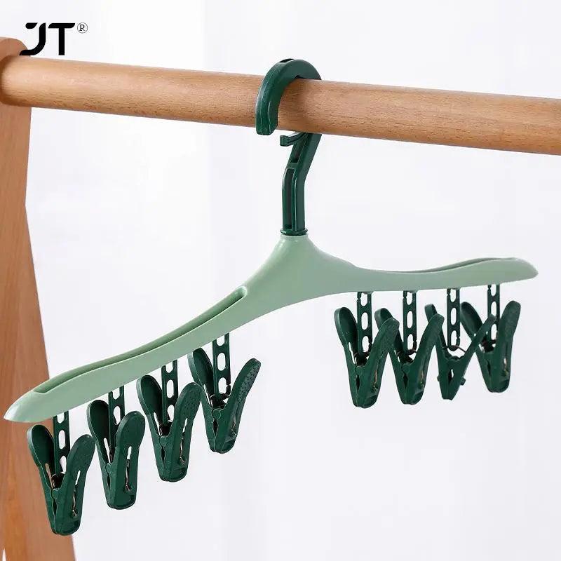 6 Clips Hats Socks Organizer Rack Hanging Peaked Cap Scarf Storage Rack Hanger Multifunctional Closet Wardrobe Storage Holder