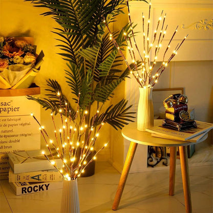 73cm 20 Bulbs LED Willow Branch Lamp Artificial Branch Willow Twig Vase Lights Battery Powered for Wedding Party Fairy DIY Decor