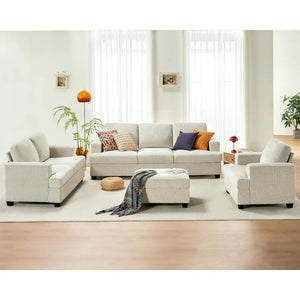 89 Inch Sofa, Comfy Couch with Extra Deep Seats,Sofa- 3 Seater Sofa, Couch for Living Room Apartment Lounge, Beige Couch