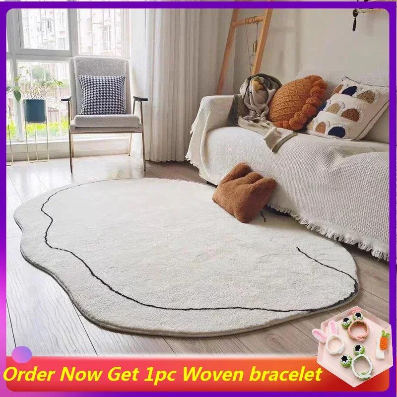 Abstract Line Carpet INS Floor Mat Fluffy Area Rugs for Living Room Irregular Rug Kids Play Mats Non-slip Carpet Alfombra 러그 카페트