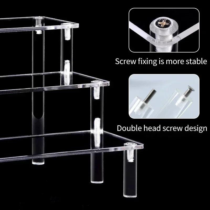 Acrylic Makeup Display Stand Clear Perfume Doll Jewelry Showcase Rack Cupcake Model Organize Shelf Home Decor Storage Accessory