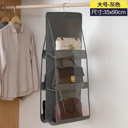 Bag Storage Artifact Handbag Holder Bedroom Wardrobe Closet Handbag Organizer Dust-proof 6/8 Pocket Hanging Handbag Organizer