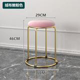 Beauty Salon Gold Luxury Velvet Dining Chair Bar Stool Dresser Dining Chair Low Stool Entrance Muebles Nordic Furniture YH