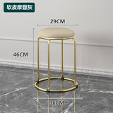 Beauty Salon Gold Luxury Velvet Dining Chair Bar Stool Dresser Dining Chair Low Stool Entrance Muebles Nordic Furniture YH