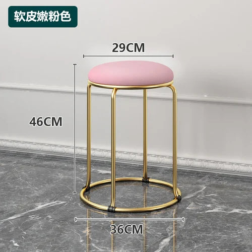 Beauty Salon Gold Luxury Velvet Dining Chair Bar Stool Dresser Dining Chair Low Stool Entrance Muebles Nordic Furniture YH