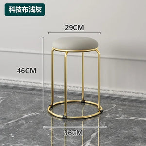 Beauty Salon Gold Luxury Velvet Dining Chair Bar Stool Dresser Dining Chair Low Stool Entrance Muebles Nordic Furniture YH