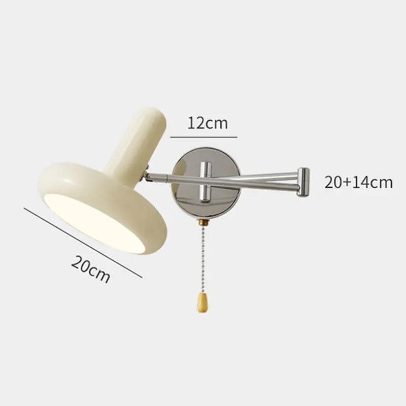 Bedroom Bedside Wall lamp LED E27 bulbs Living room Wall lamp Cream style Nordic Creative retractable study reading rocker lamp