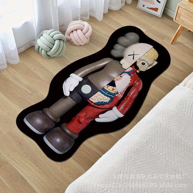 Cartoon Bear Rug Irregular Cute Animals Carpet for Bedroom Bedside Living Room Non-slip Fashion Home Floor Mat