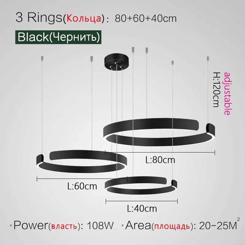 Ceiling chandelier Pendant lights Chandeliers for dining room LED Bedroom living room nordic home decor Modern Round ring lamps