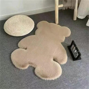 Children's Room Floor Mat Sofa Living Room Carpet Bay Window Imitation Rabbit Fur Bear Rugs for Bedroom Kawaii Rug Faux Fur