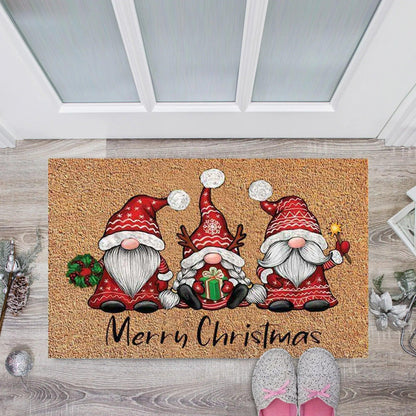 Christmas Welcome Gnome Doormat Front Porch Rugs Welcome Mat Christmas Gnome Door Mat Indoor Outdoor Doormats Entrance Carpet