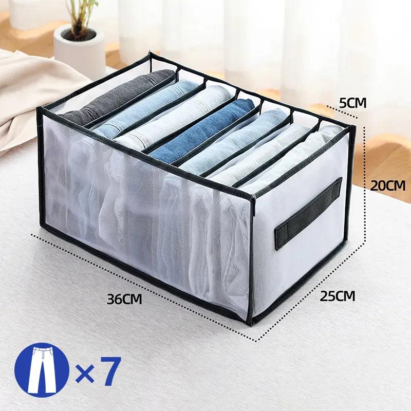 Clothes Organizer Trousers Clothes Jeans Storage Box Wardrobe Clothes Organizer Underwear Bra Socks Artifact Compartment Box