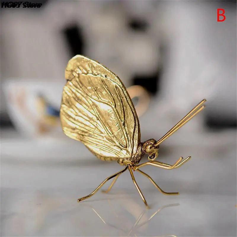 Creative Animal Decorative Metal Handicrafts Copper Ant Butterfly Ornament Handmade For Home Modern Art Decoration Accessories