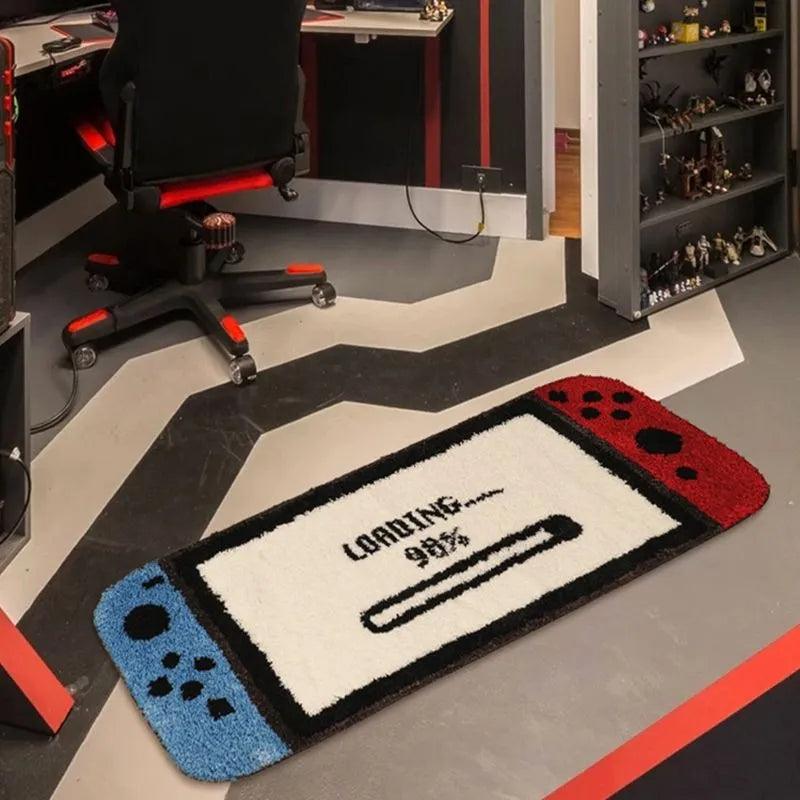 Creative Gaming Machine Rug Cartoon Ins Bedroom Thick Floor Mat Switch Game Console Flocking Carpet Gaming Handle Plush Mat