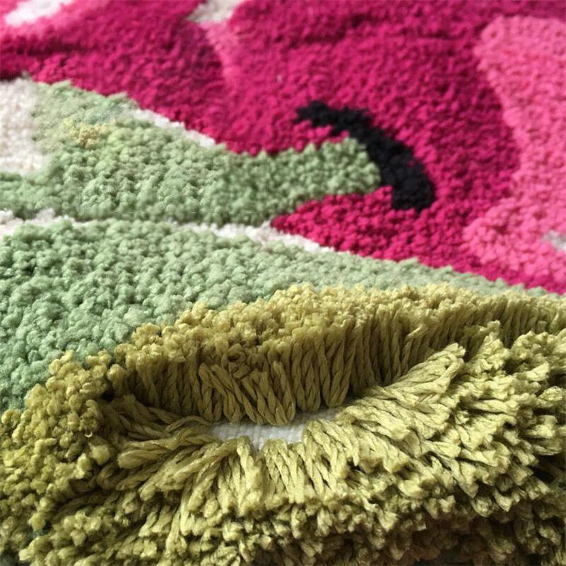 Cute Cherry Tufting Carpet Door Mat Soft Thick Fluffy Tuftted Bathroom Absorbent Rug Toilet Kitchen Entrance Floor Mat Foot Pad