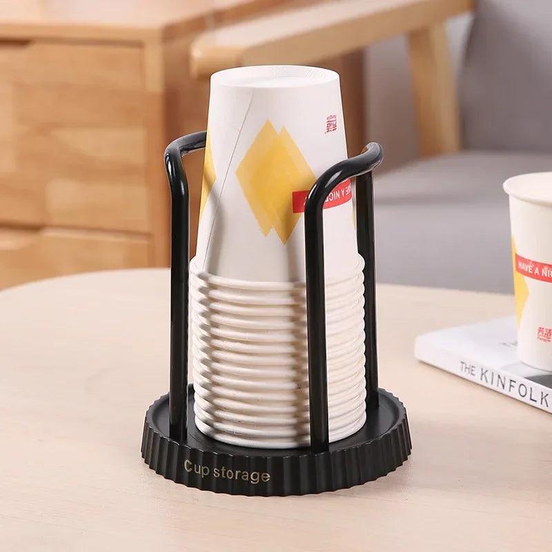 Disposable Cup Storage Holder Rack Shelf Water Tea Cups Dispenser Mug Display Stand Organizer Supplies Home Organization