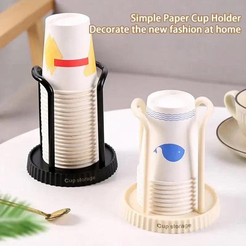 Disposable Cup Storage Holder Rack Shelf Water Tea Cups Dispenser Mug Display Stand Organizer Supplies Home Organization