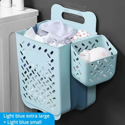 Folding Bathroom Laundry Basket Wall-mounted Dirty Clothes Storage Basket Household Laundry Bag Laundry Bathroom Organizer