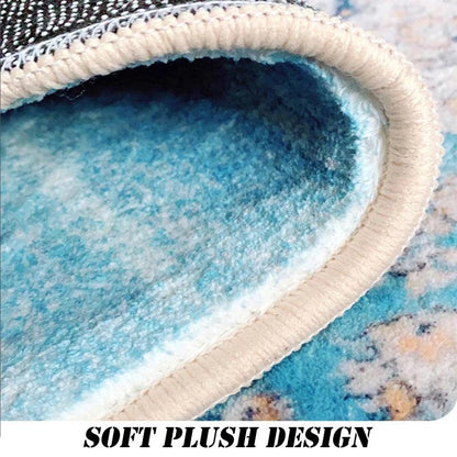 French Cream Style Rugs for Bedroom Round Flower Bedside Rug Soft Non-slip Dressing Table Mat Large Area Carpets for Living Room