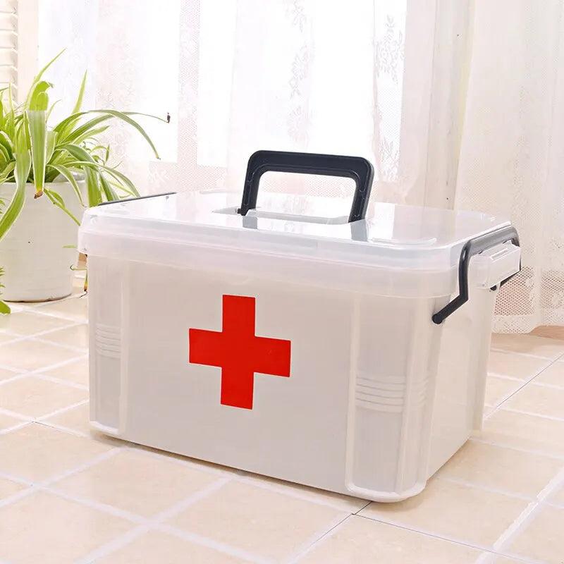 Futurism Medicine Storage Box Portable Emergency Box Household Double Layers Medicine Boxes Medical Kit Storage Organizer