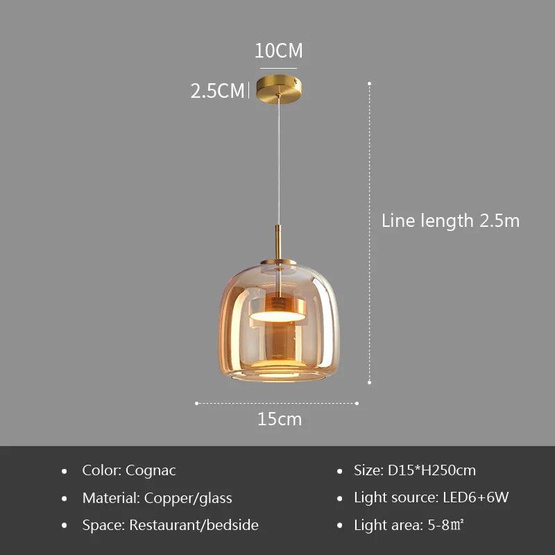 Glass Pendant Light light luxury pendant Lamp Deco Nordic Led Hanging Light Fixtures Bedroom Modern Luminaire Suspension lamp