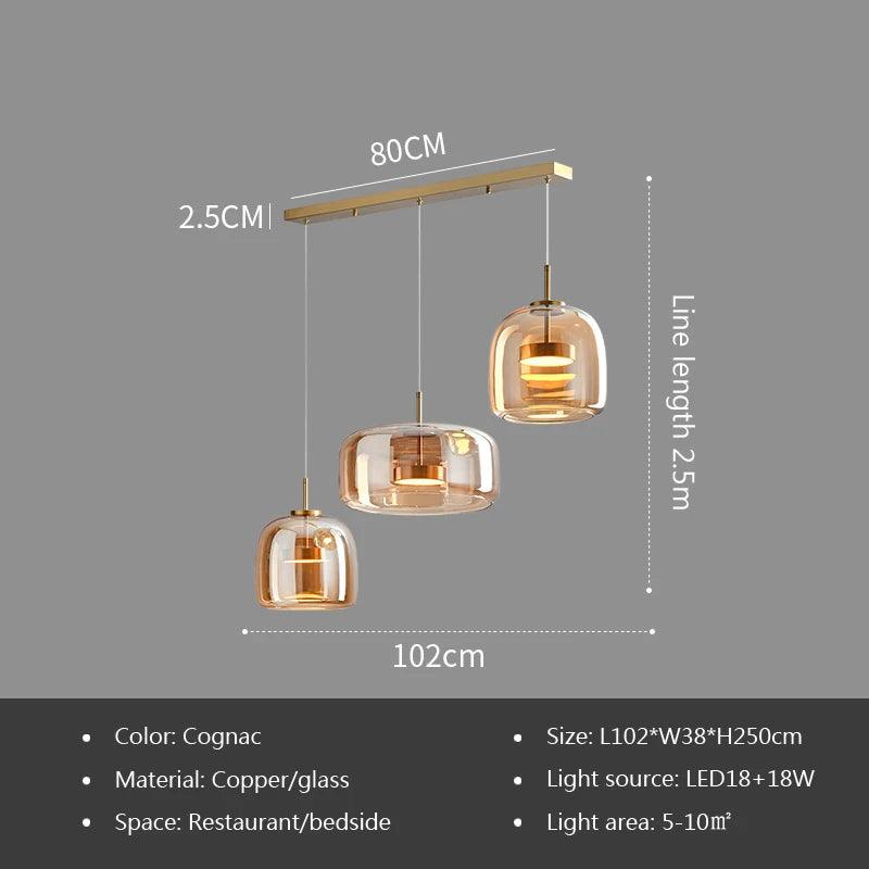 Glass Pendant Light light luxury pendant Lamp Deco Nordic Led Hanging Light Fixtures Bedroom Modern Luminaire Suspension lamp