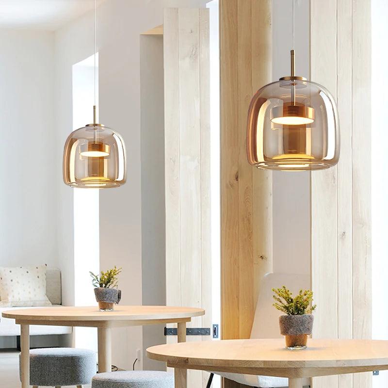 Glass Pendant Light light luxury pendant Lamp Deco Nordic Led Hanging Light Fixtures Bedroom Modern Luminaire Suspension lamp