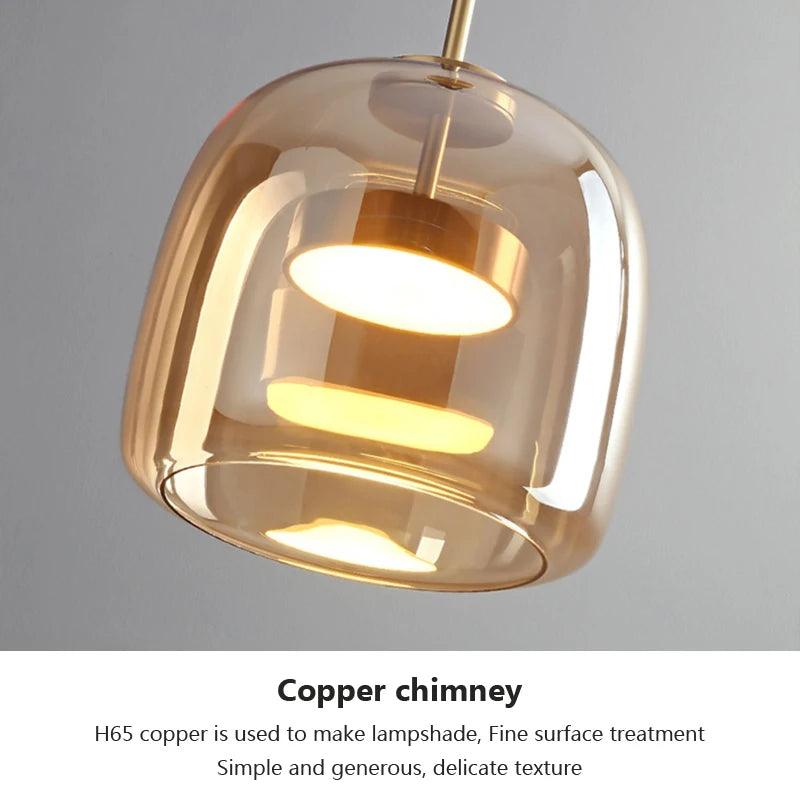 Glass Pendant Light light luxury pendant Lamp Deco Nordic Led Hanging Light Fixtures Bedroom Modern Luminaire Suspension lamp