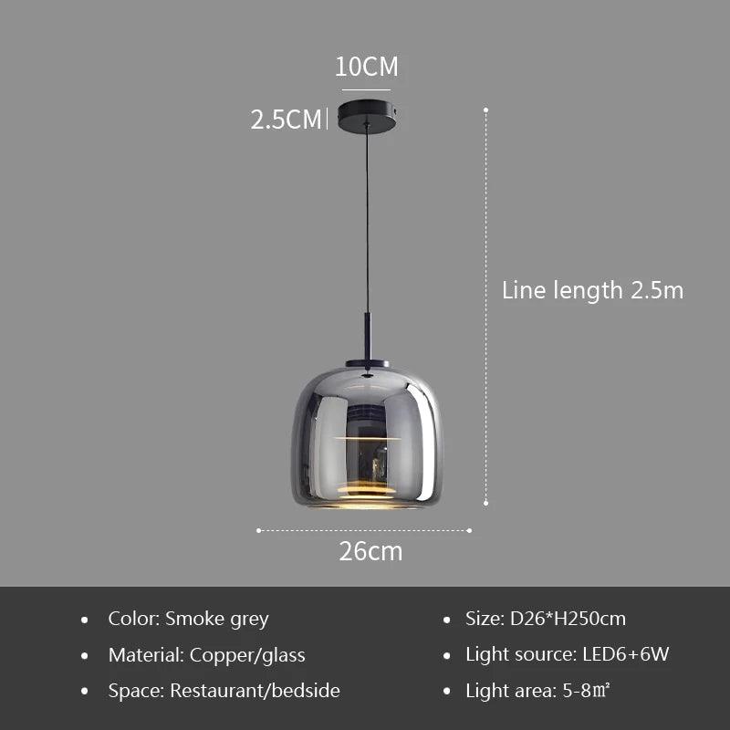 Glass Pendant Light light luxury pendant Lamp Deco Nordic Led Hanging Light Fixtures Bedroom Modern Luminaire Suspension lamp