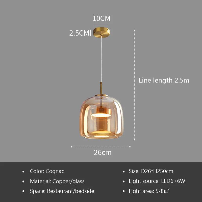 Glass Pendant Light light luxury pendant Lamp Deco Nordic Led Hanging Light Fixtures Bedroom Modern Luminaire Suspension lamp