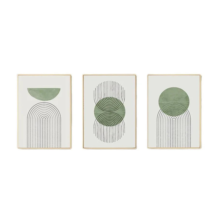 Green Abstract Line Mid Century Minimalist Posters And Prints Wall Art Canvas Painting Wall Pictures For Living Room Home Decor