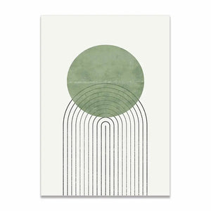 Green Abstract Line Mid Century Minimalist Posters And Prints Wall Art Canvas Painting Wall Pictures For Living Room Home Decor