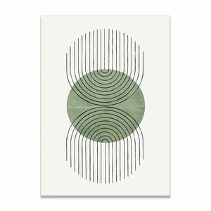 Green Abstract Line Mid Century Minimalist Posters And Prints Wall Art Canvas Painting Wall Pictures For Living Room Home Decor