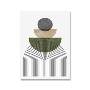 Green Abstract Line Mid Century Minimalist Posters And Prints Wall Art Canvas Painting Wall Pictures For Living Room Home Decor